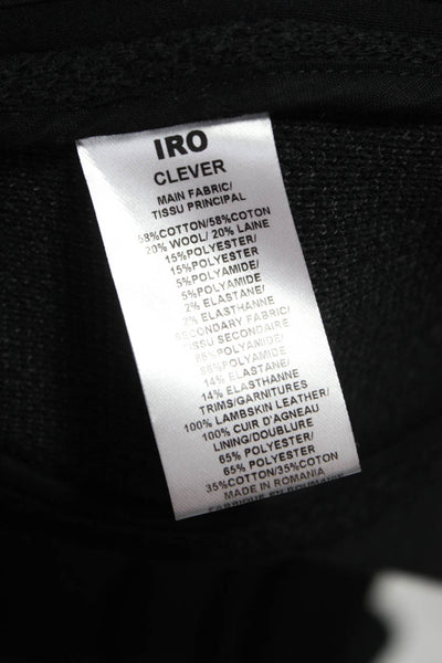 IRO Womens Basic Jacket Black Cotton Zip Long Sleeve Size 38