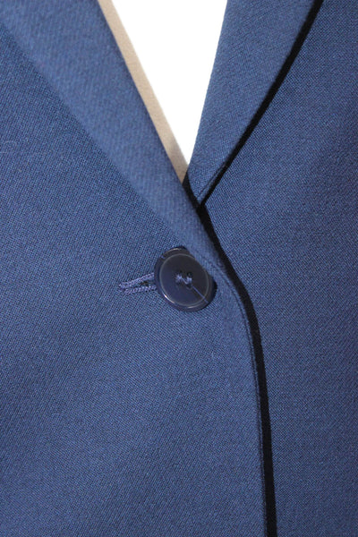 Hobbs London Womens Wool Blazer Blue Buttoned Long Sleeve Solid Size 4