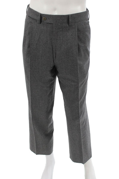 Boyds Mens Dress Pants Gray Wool Button Size 50
