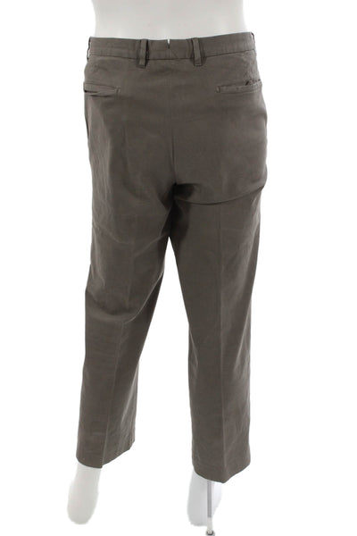 Ermenegildo Zegna Mens Chino Pants Green 98% Cotton Size 52