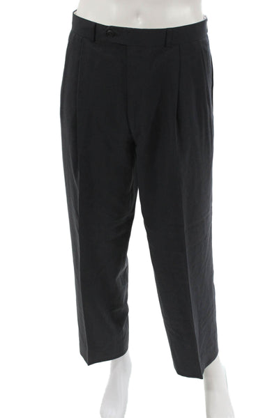 Ralph Ralph Lauren Mens Dress Pants Black Button Polynosic Size 34