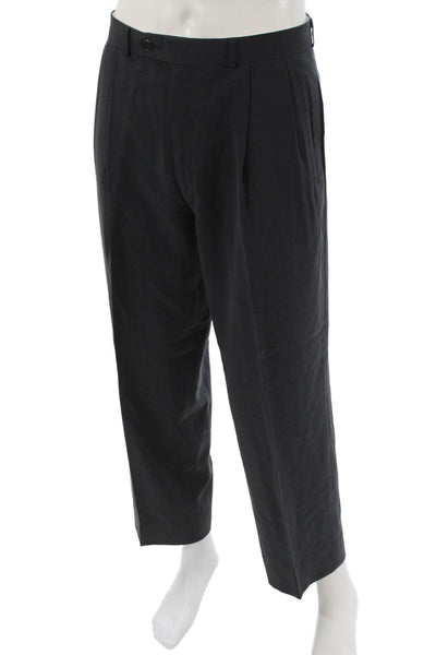 Ralph Ralph Lauren Mens Dress Pants Black Button Polynosic Size 34