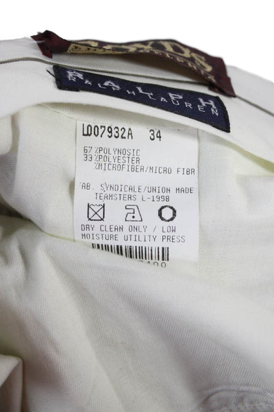 Ralph Ralph Lauren Mens Dress Pants Black Button Polynosic Size 34