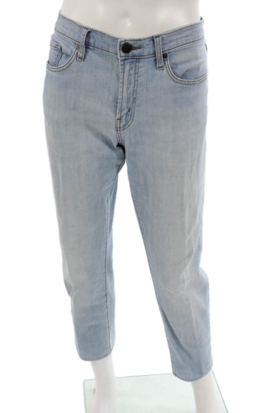 J Brand Womens Cropped Jeans Blue Cotton Blend Button Fly Size 34