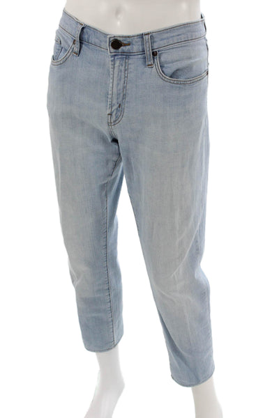 J Brand Womens Cropped Jeans Blue Cotton Blend Button Fly Size 34