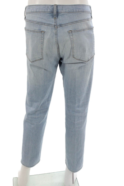 J Brand Womens Cropped Jeans Blue Cotton Blend Button Fly Size 34