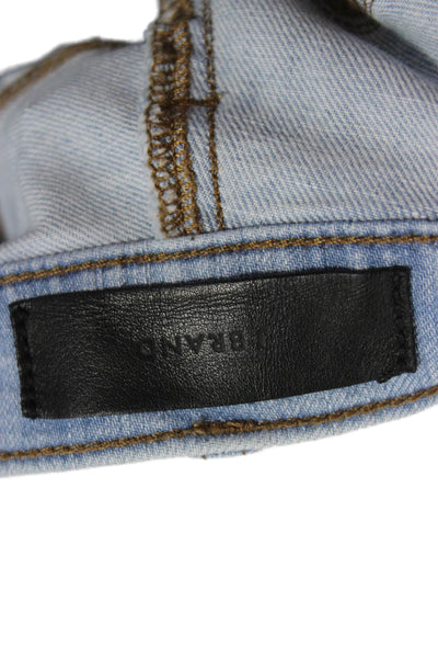 J Brand Womens Cropped Jeans Blue Cotton Blend Button Fly Size 34