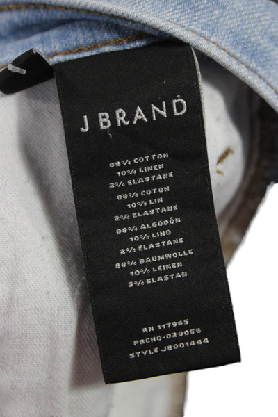 J Brand Womens Cropped Jeans Blue Cotton Blend Button Fly Size 34