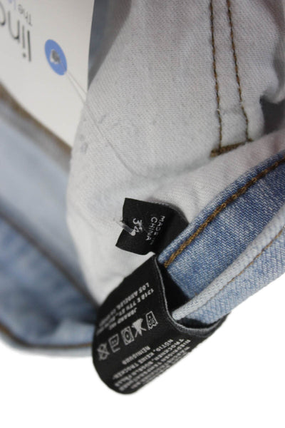 J Brand Womens Cropped Jeans Blue Cotton Blend Button Fly Size 34
