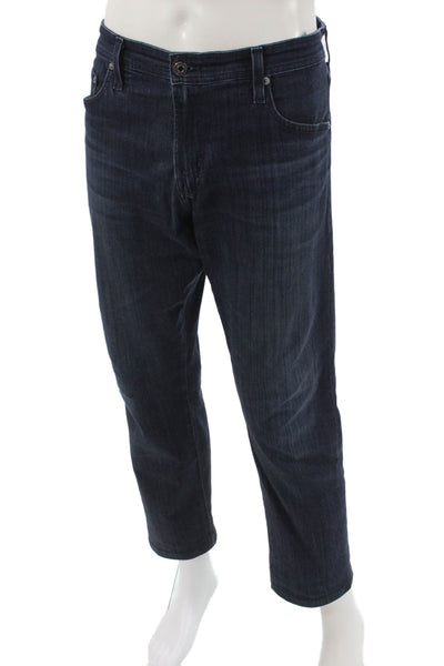 AG Adriano Goldschmied Mens Straight Jeans Blue Button Closure Size 33