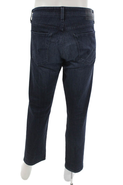 AG Adriano Goldschmied Mens Straight Jeans Blue Button Closure Size 33