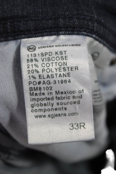 AG Adriano Goldschmied Mens Straight Jeans Blue Button Closure Size 33