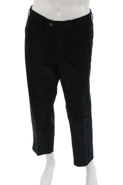 Hiltl Mens Dress Pants Black Cotton Button Size 52