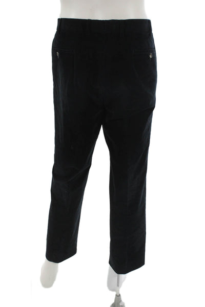 Hiltl Mens Dress Pants Black Cotton Button Size 52