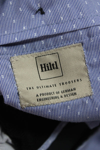 Hiltl Mens Dress Pants Black Cotton Button Size 52