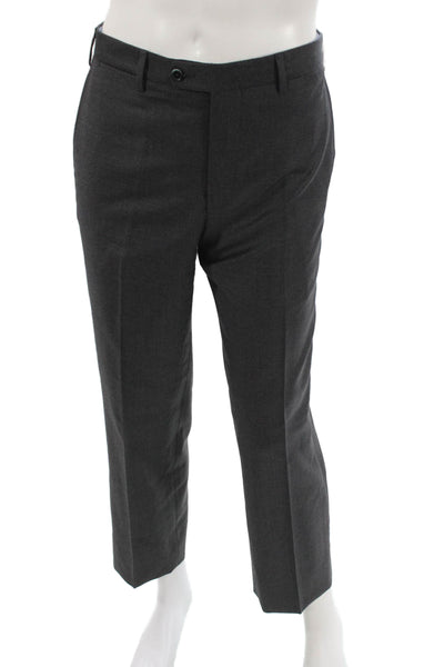Vigano Mens Dress Pants Gray Wool Button Size 34