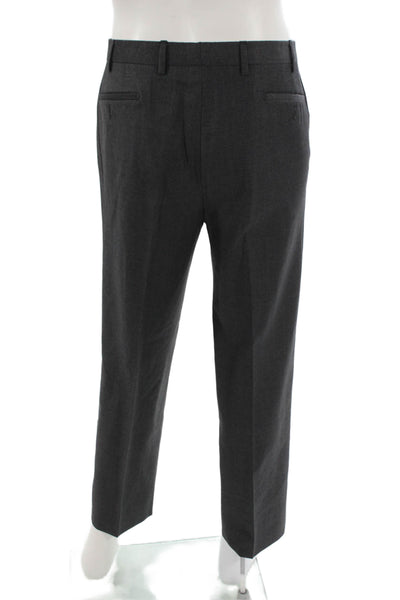 Vigano Mens Dress Pants Gray Wool Button Size 34