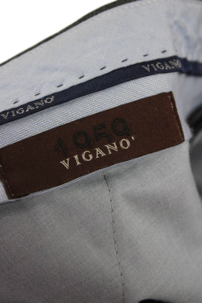 Vigano Mens Dress Pants Gray Wool Button Size 34