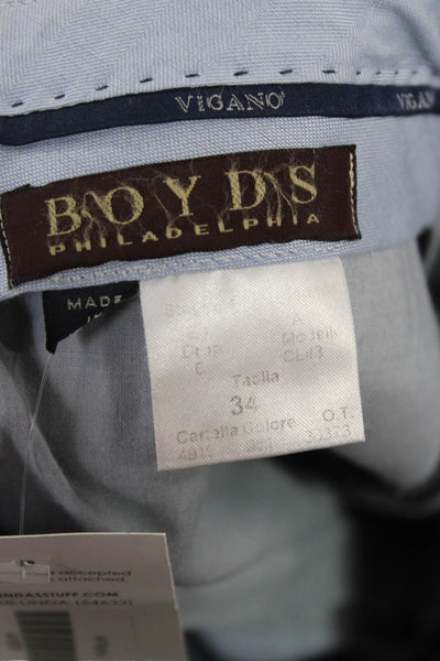 Vigano Mens Dress Pants Gray Wool Button Size 34
