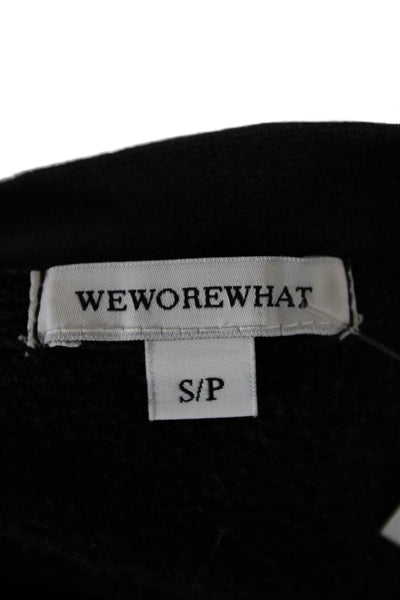 We Wore What Women Pullover Sweatshirt Black Cotton Crew Neck Size S