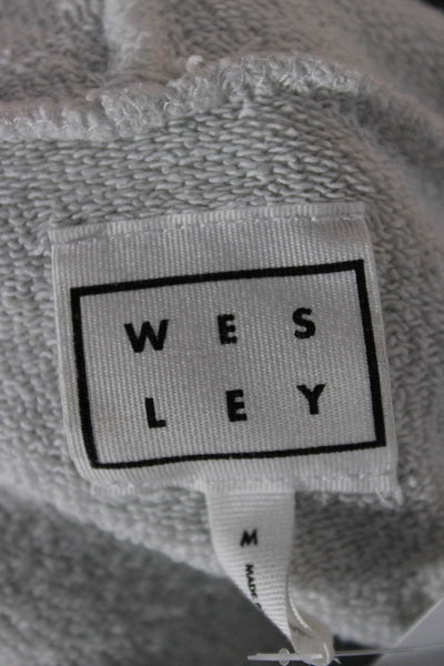 Wesley Women Pullover Hoodie White Cotton Long Sleeve Size M