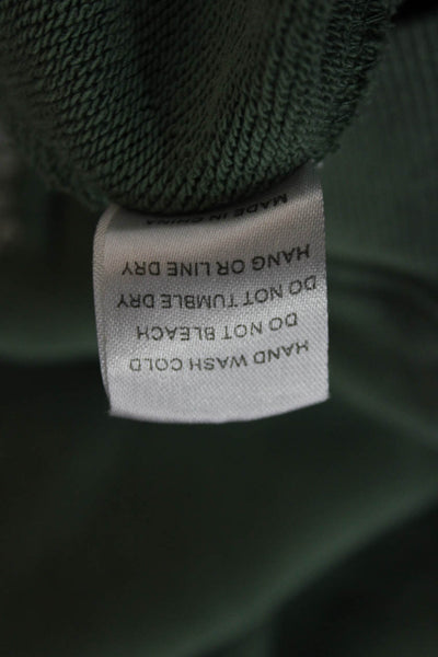 Beige Botany Women Pullover Sweatshirt Green Crew Neck Long Sleeve Size M