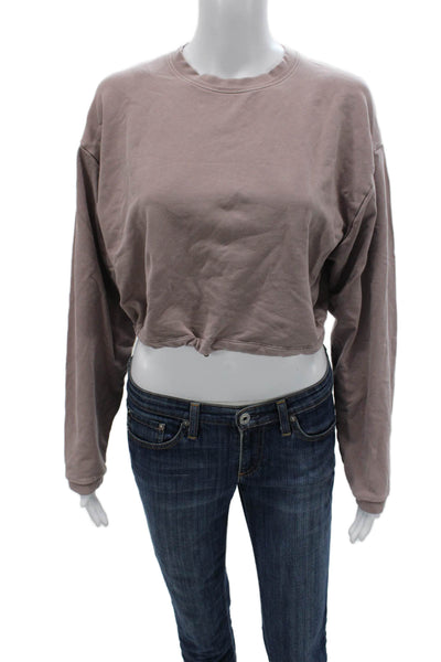 The Group Babaton Womens Pullover Sweatshirt Purple Cotton Crew Neck Size XS