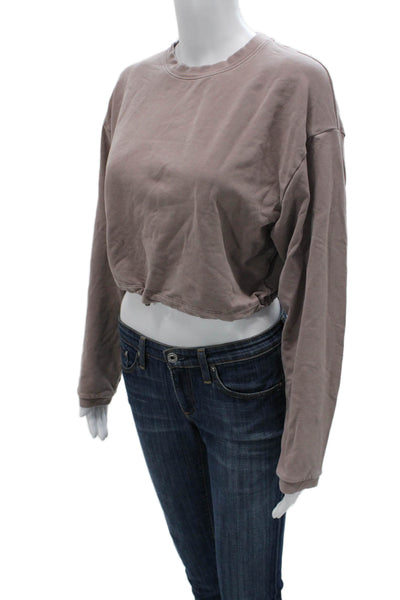 The Group Babaton Womens Pullover Sweatshirt Purple Cotton Crew Neck Size XS