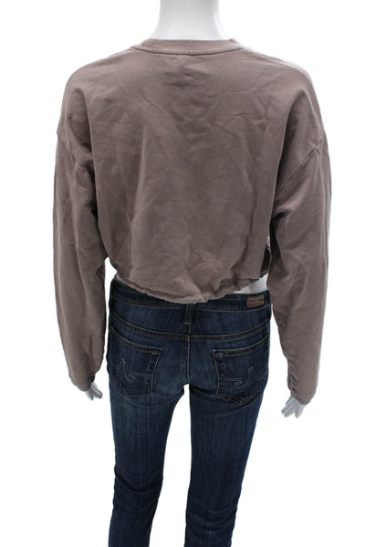 The Group Babaton Womens Pullover Sweatshirt Purple Cotton Crew Neck Size XS