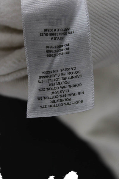 TNA Women Pullover Sweatshirt White Cotton Crew Neck Long Sleeve Size S
