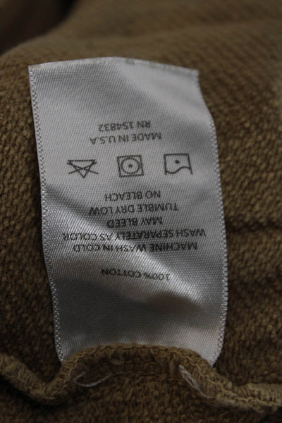ISMBS Womens Pullover Sweatshirt Beige Crew Neck Long Sleeve Cotton Size M