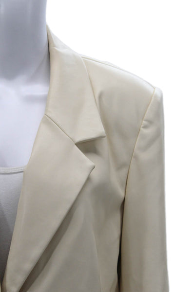 We Wore What Womens Basic Jacket Beige Button Long Sleeve Size M
