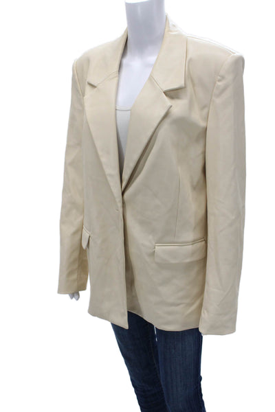 We Wore What Womens Basic Jacket Beige Button Long Sleeve Size M