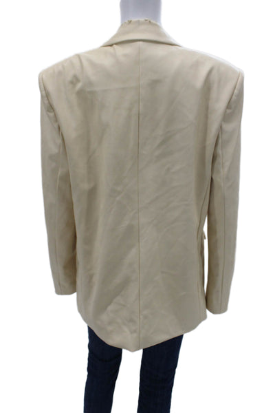 We Wore What Womens Basic Jacket Beige Button Long Sleeve Size M