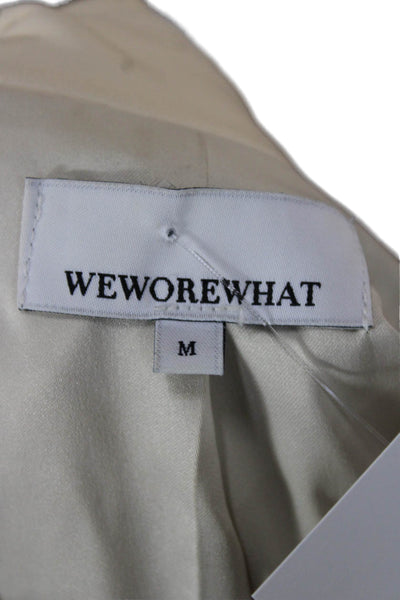 We Wore What Womens Basic Jacket Beige Button Long Sleeve Size M