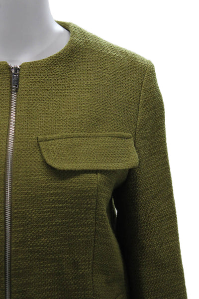 Aligne Women Basic Jacket Green Zip Long Sleeve Size 4