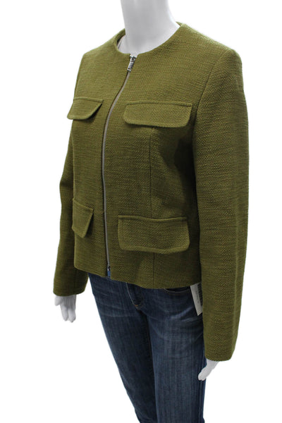 Aligne Women Basic Jacket Green Zip Long Sleeve Size 4