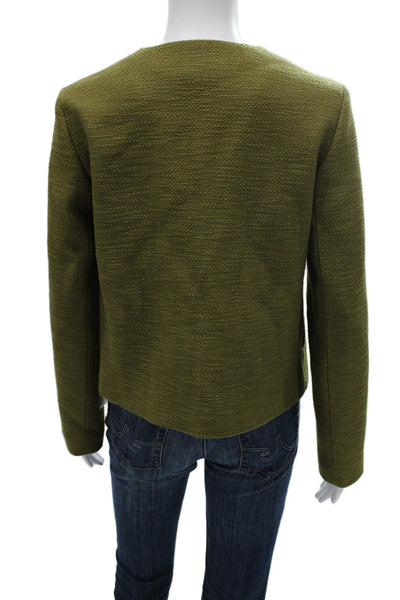 Aligne Women Basic Jacket Green Zip Long Sleeve Size 4