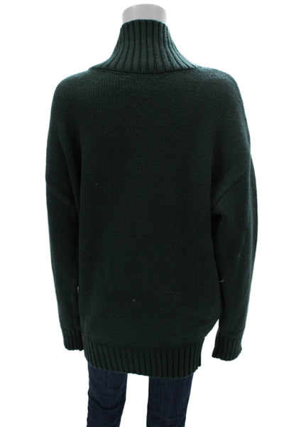 Ser.O.Ya Womens Pullover Sweater Green Mock Neck Long Sleeve Size S