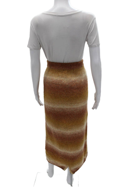 The Skirt Shopp Womens Straight Pencil Striped Cashmere Blend Midi Skirt Size L