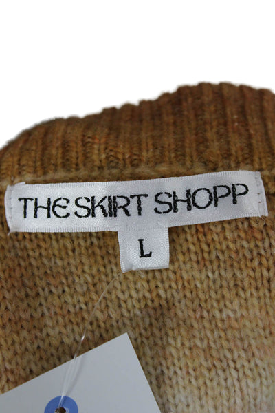 The Skirt Shopp Womens Straight Pencil Striped Cashmere Blend Midi Skirt Size L