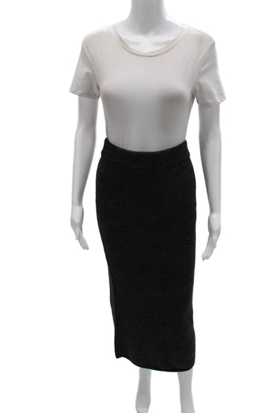 The Skirt Shopp Womens Straight Pencil Wool Blend Gray Midi Skirt Size L