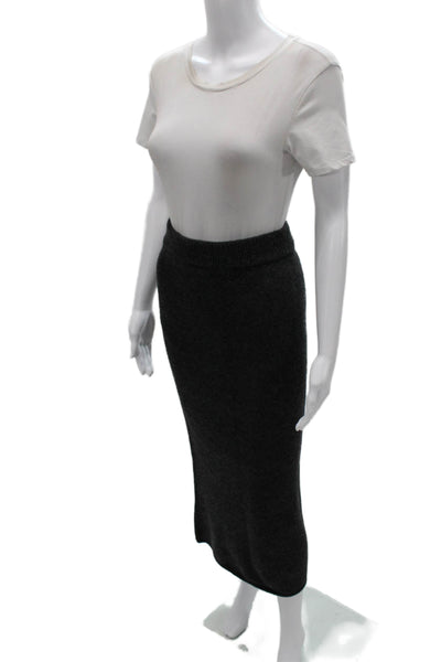 The Skirt Shopp Womens Straight Pencil Wool Blend Gray Midi Skirt Size L