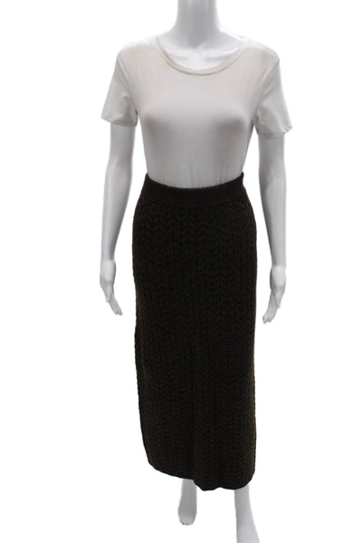 The Skirt Shopp Womens Brown Cashmere Straight Pencil Skirt Size L