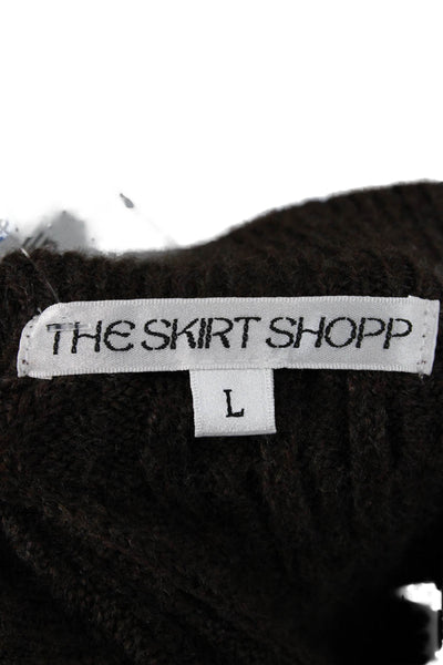 The Skirt Shopp Womens Brown Cashmere Straight Pencil Skirt Size L