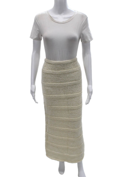 Samsoe & Samsoe Womens Ivory Cotton Maxi Skirt Size L