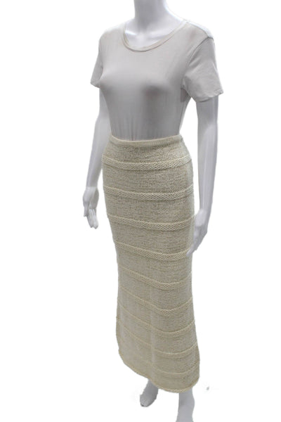 Samsoe & Samsoe Womens Ivory Cotton Maxi Skirt Size L