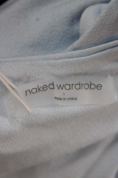 Naked Wardrobe Women One Piece Square Neck Viscose Sleeveless Blue Size 1