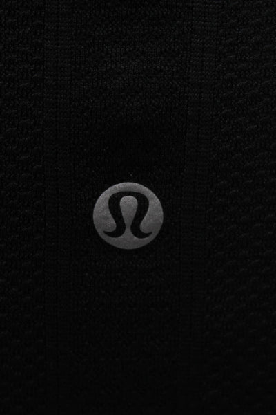 Lululemon Women Basic Black Short Sleeve T-Shirt Round Neck Nylon Size 6