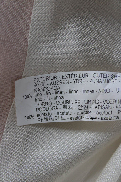 Zara Women Blazer Pink Linen Button Long Sleeve Size L
